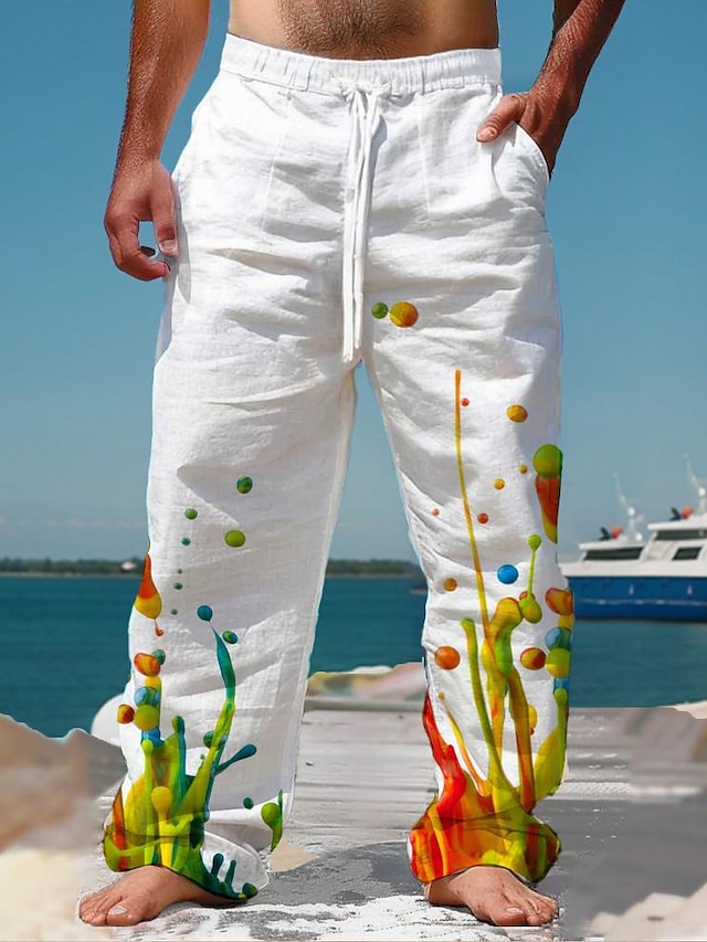  Homens Havaiana Xadrez Calças Impressão 3D Ao ar livre Feriado Férias Verão Assenta Relaxadamente Micro-Elástica