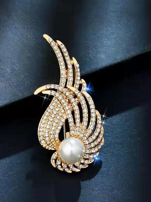 Gold Brosche Damen Mit Buchstaben - Elegante Anstecknadel Aus 925 Sterlingsilber