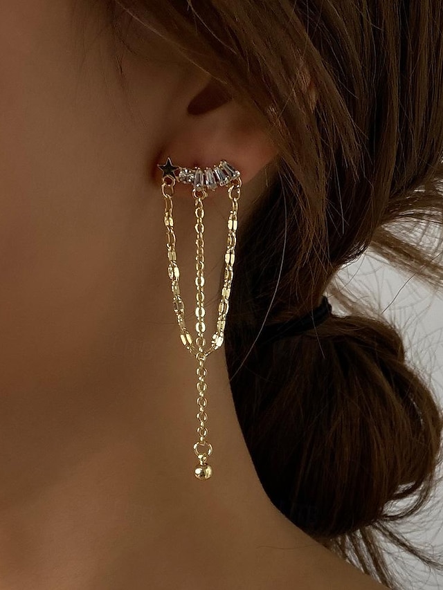  1 Pair Stud Earrings Drop Earrings For Women's Birthday Gift Date Alloy Fancy Fashion Diamond Star