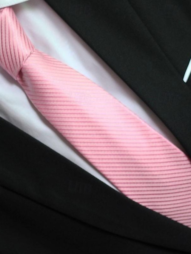  Cravatta da uomo rosa da 1 pezzo, larghezza 8 cm, cravatta da sposo e sposo, cravatta da manager aziendale