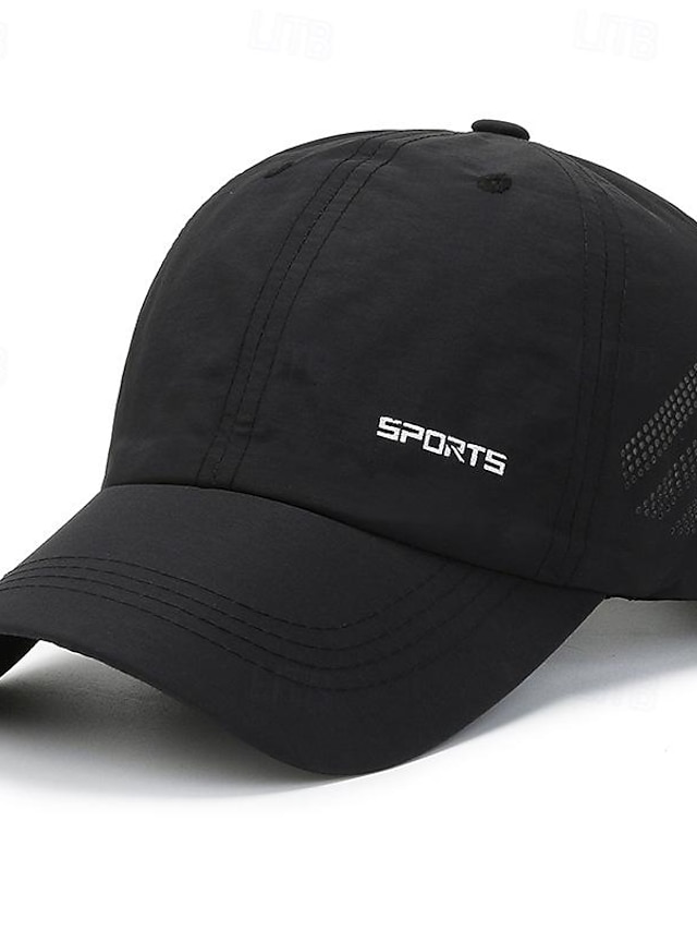  Men's Baseball Cap Sun Hat Trucker Hat Black White Polyester Mesh Fashion Casual Street Daily Letter Adjustable Sunscreen Breathable