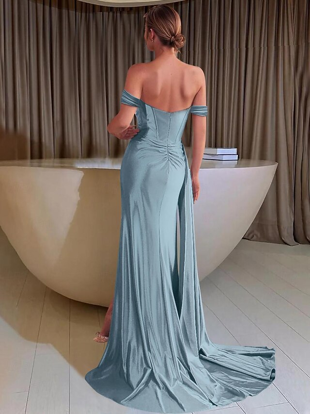 Mermaid Evening Gown Party Dress Formal Wedding Guest Floor Length