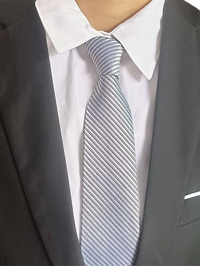  1 stk lysegrå mande slips forretningsleder slips bredde 8 cm brudgom brudgom slips