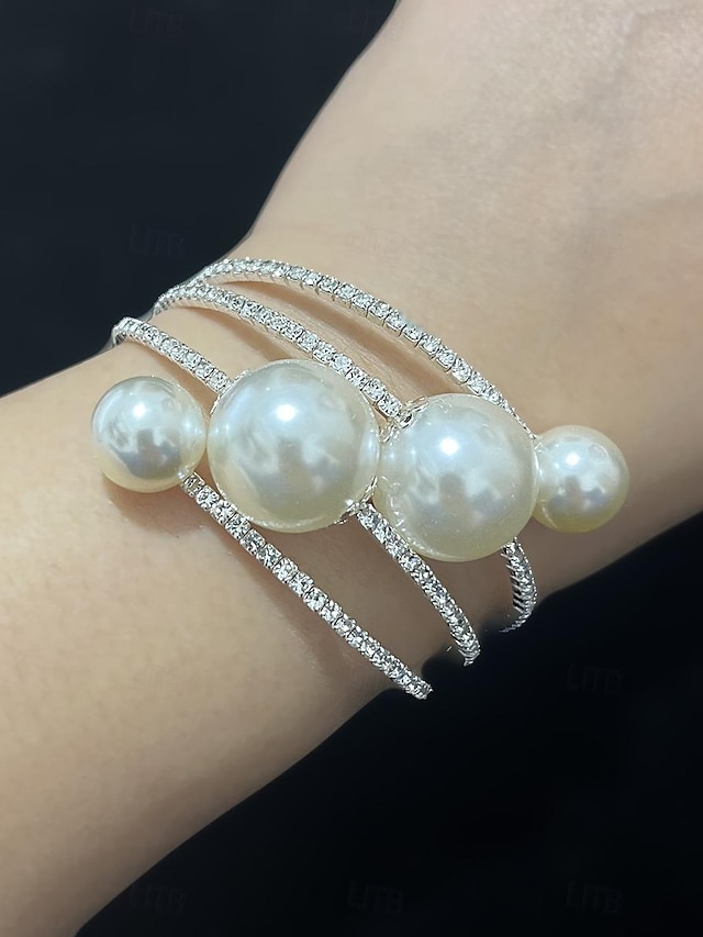 Dames Manchet armband Zin in hebben Mode Modieus Luxe Legering Armband sieraden Zilver / Goud Voor Feest / Avond Lahja Afspraakje Verjaardag