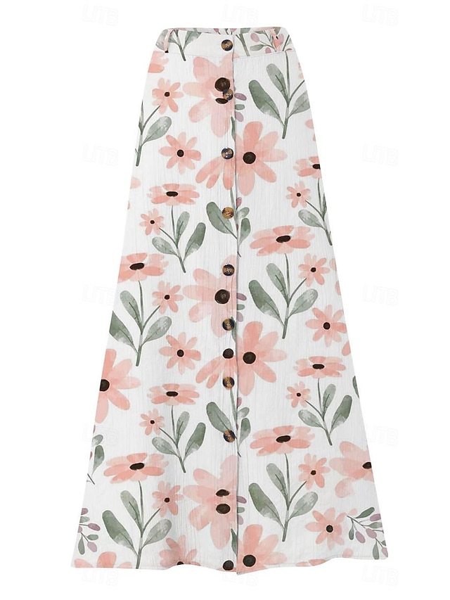 Jupe Great Plains Taille 8 - Coton, Imprimé Fleuri, Ligne A, Longueur Genou (occasion Parfait état)