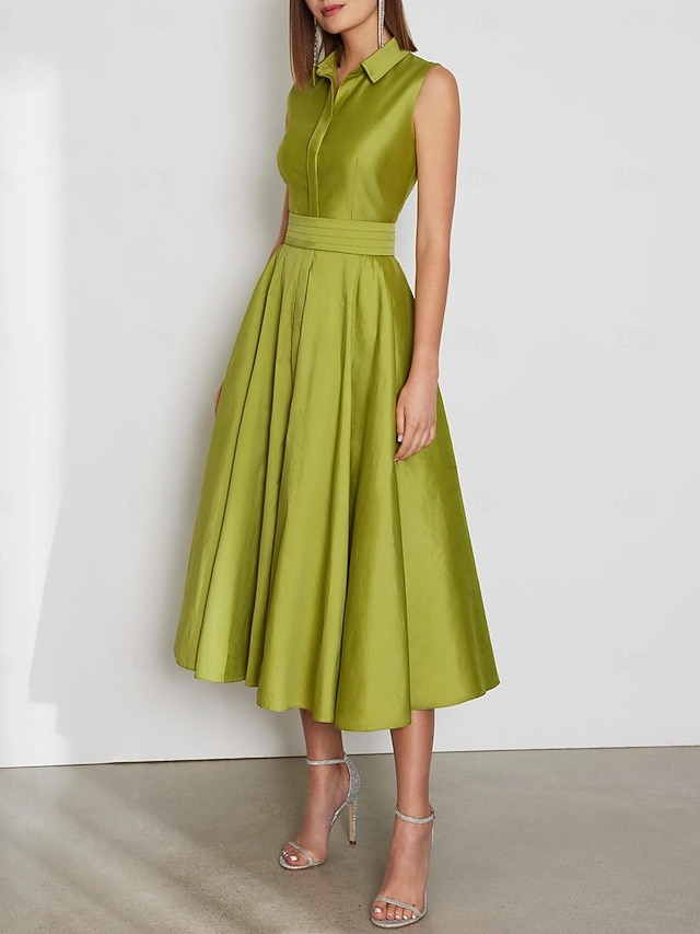 Elegant Green A-Line Long Party Dress Charming Wedding Guest Dress, DP2401