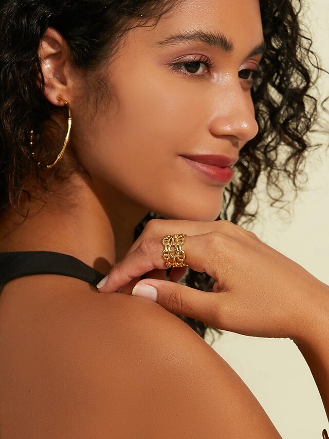 Women's Ring Settings Gold Brass Cool Daily4