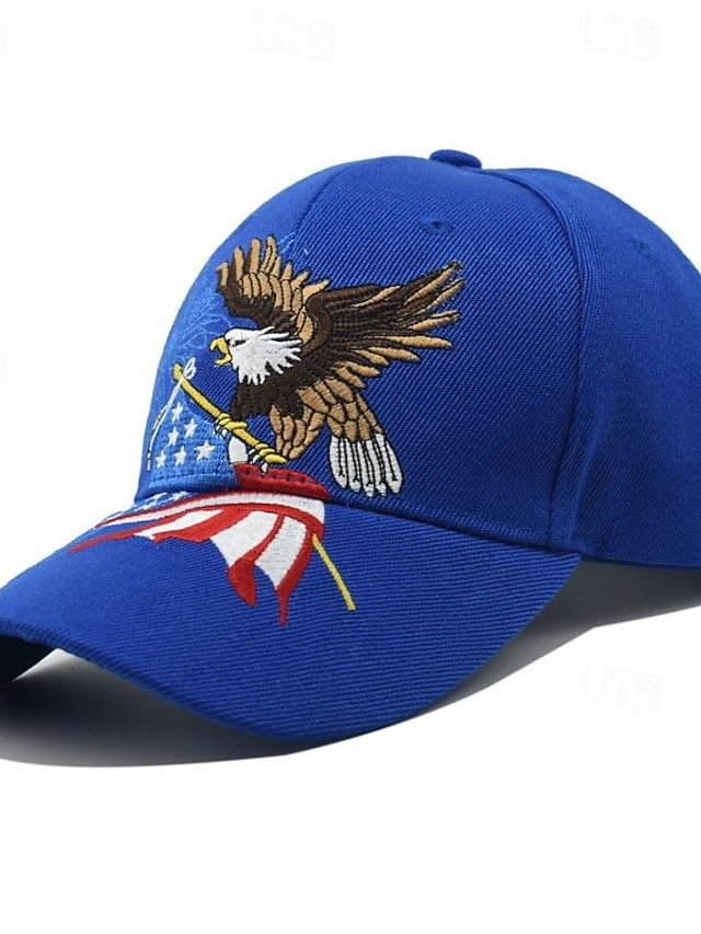  Herr Basebollkeps Solhatt Trucker Hat Svart Vit Bomull Broderad Mode Ledigt Gata Dagligen Örn Justerbara Solskyddskräm Andningsfunktion