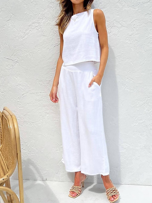 Ensemble Débardeur Femme AND Taille S - 2 Pièces Boutonné, Multicolore Géométrique