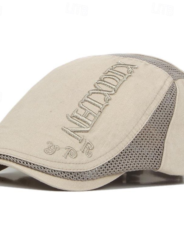  Pánské PLacatá čepice Klobouk Ascot Novinářský klobouk Černá Khaki Polyester Výšivka Módní Na běžné nošení ulice Denní Barevné bloky Písmeno Nastavitelná Proti sluci Prodyšné