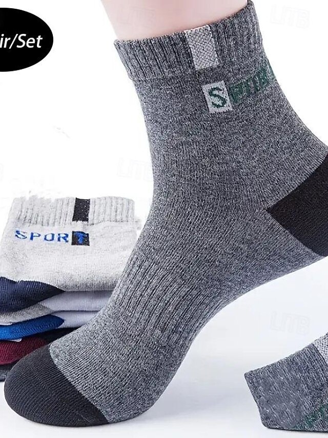 Herr 5 par Multipack Socka Löparstrumpor Vardagliga strumpor Regnbåge Färg Färgblock Bokstav Sport & Utomhus Dagligen Semester Grundläggande Medium Vår Höst Mode Ledigt