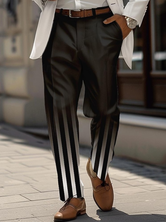  Men's Business Casual Ombre Dress Pants 3D Print Summer Spring Regular Fit Micro-elastic
