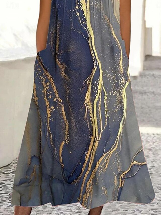 Day Tripper Dress - Blue Tribal