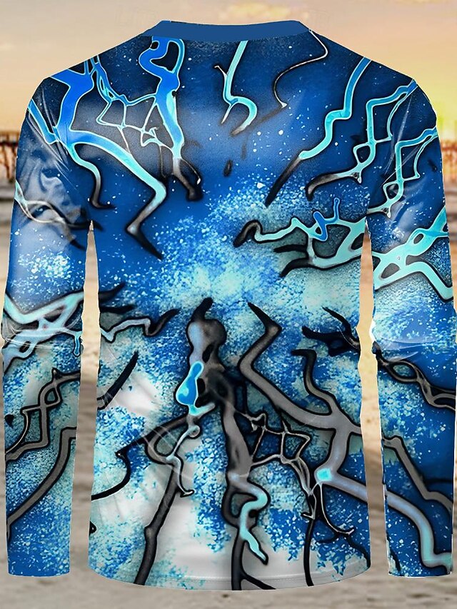  Bărbați Tricou Geometric Fulger Îmbrăcăminte Tipărire 3D Stradă Vacanță Manșon Lung Modă Exagerat Designer