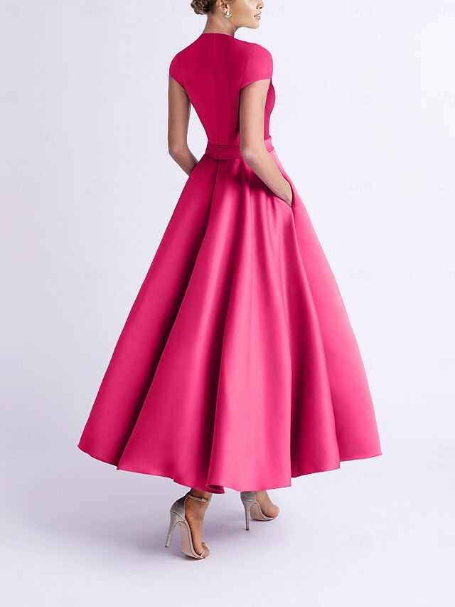 A-Line Formal Cocktail Dresses Tea Length Sleeveless Strapless Tulle Party Dress Organza with Pleats main image 0