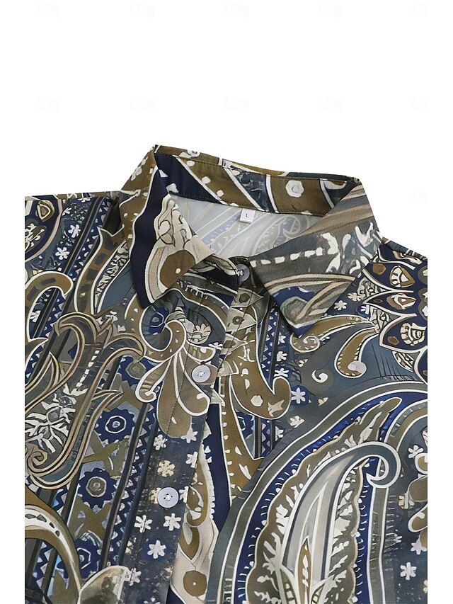 Women's Shirt Blouse Paisley Button Print Casual Daily Holiday Elegant ...