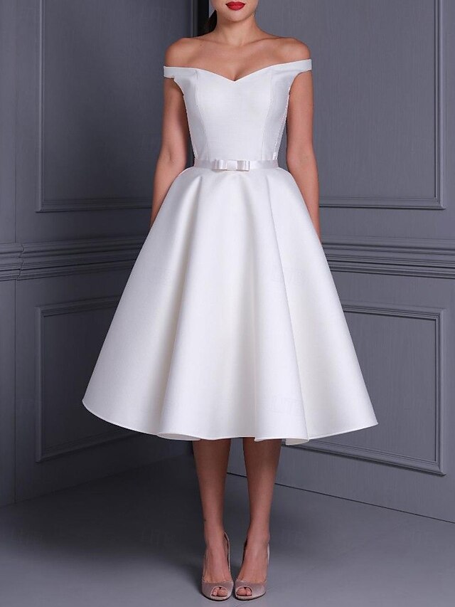 A-Line Cocktail Dresses 1950s Dress Wedding Guest Graduation Tea Length ...