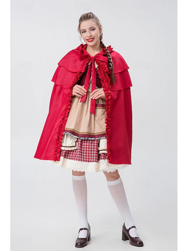Movie / TV Theme Costumes Little Red Riding Hood Halloween Dress Cosplay Costume Carnival Costume Movie / TV Theme Costumes Cosplay Lolita Adults' Women's Christmas Masquerade Mardi Gras Party 14