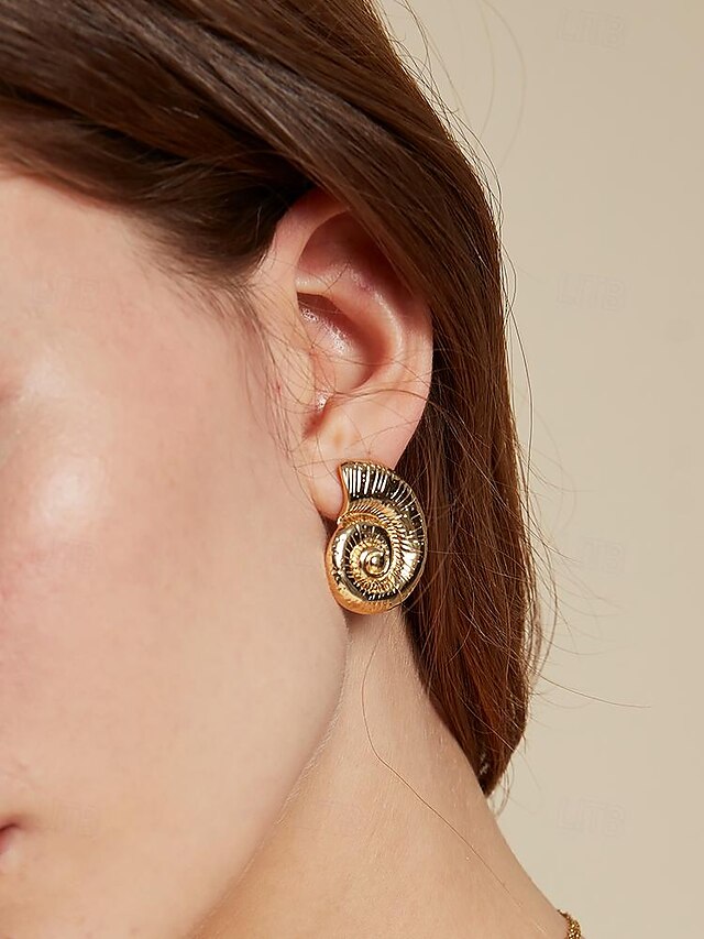  Dame Store øreringe Helix Øreringe Guld Titanium Stål Elegant Boheme Mode