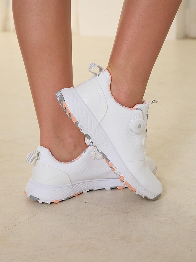  scarpe da golf regolabili da donna bianche rosa