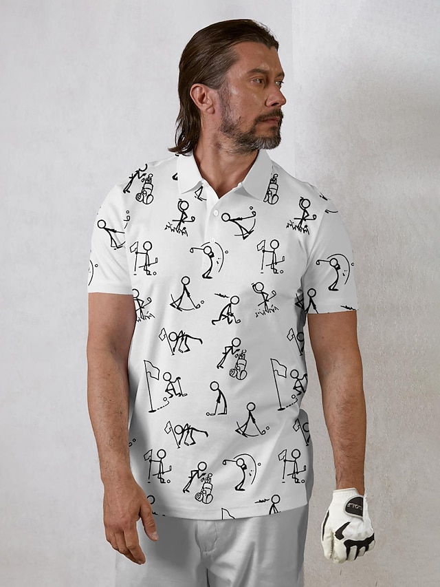 Homme T-shirt POLO Noir Blanche Manche Courte Top Tenue de golf Vêtements Tenues Porter des vêtements