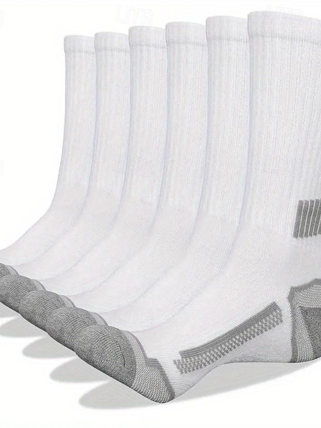  Homme 6 paires Paquets multiples Chaussettes Chaussettes de Course Chaussettes décontractées Noir + Blanc + Gris Noir Couleur Bloc de couleur Plein Sport & Loisir du quotidien Vacances Basique Moyen