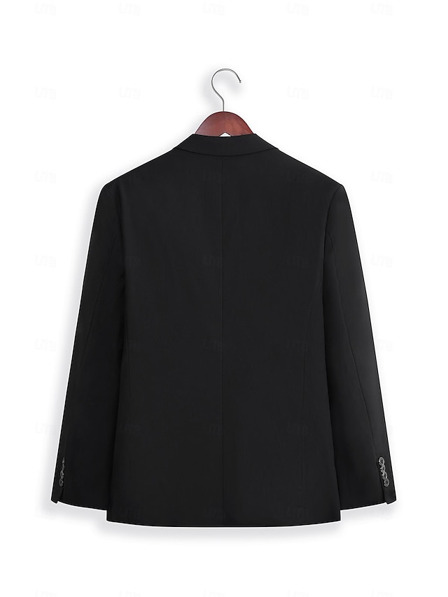 Men's Black Single Breasted Two-buttons Notched Lapel Wedding Prom Party Suits