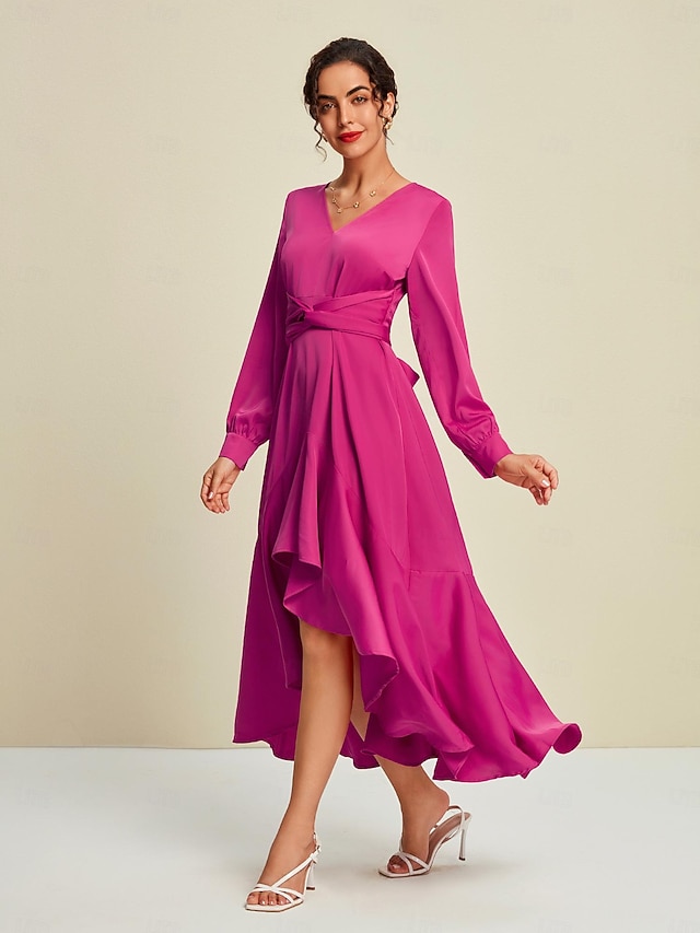 Robe Cocktail A.L.C. Asymétrique Tilly Rose Baies/magenta - Manches Courtes, Taille 8, Neuf Avec étiquettes
