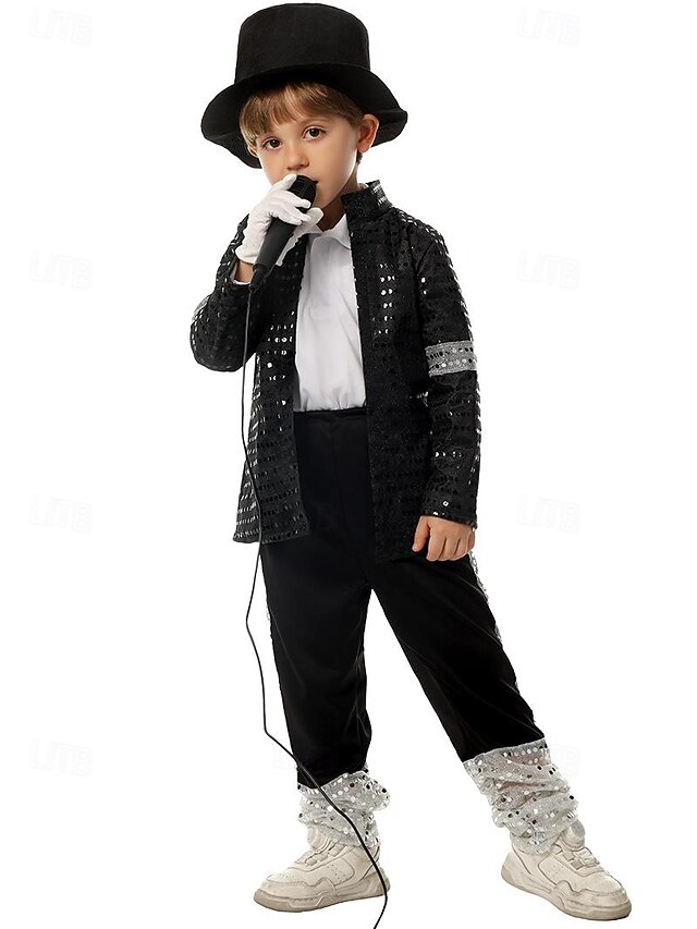 Pop King Cosplay Costume Kid's Boys Disco 1980s Performance Party Stage Halloween Carnival Masquerade Easy Halloween Costumes 5
