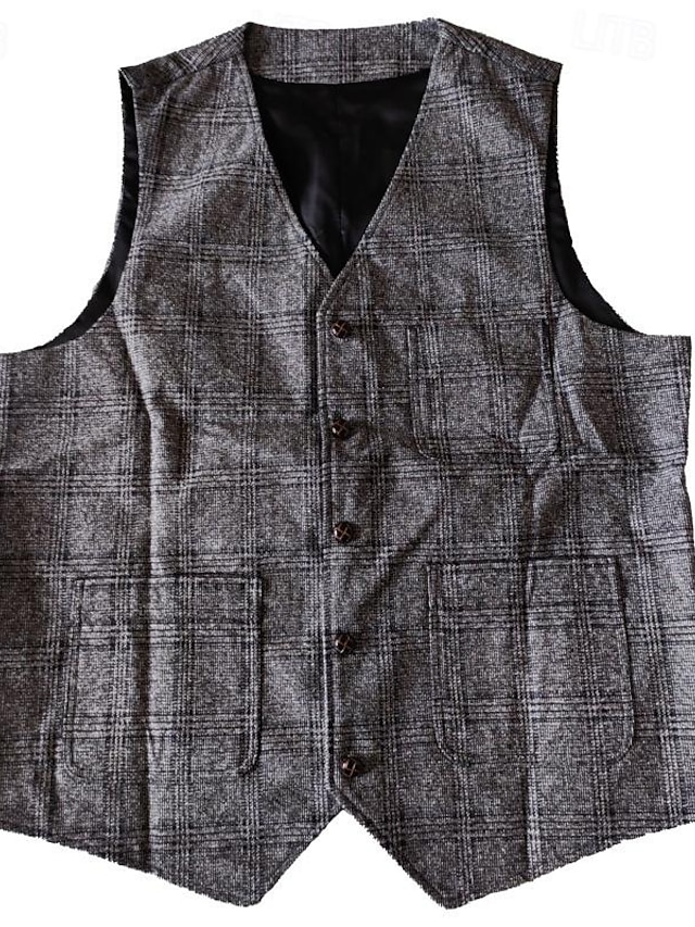 Men's Vest Gilet Wedding Event / Party Daily Fashion Business Spring ...