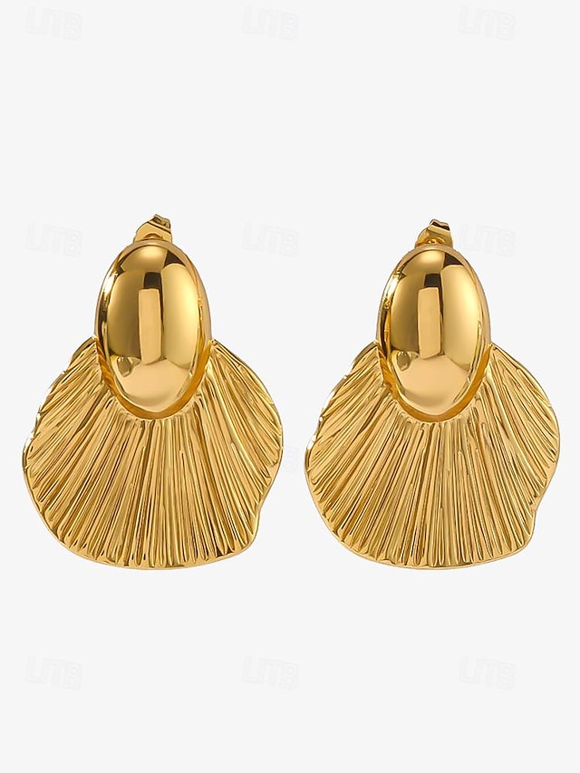  Muschelohrringe aus goldenem Edelstahl für Damen – leichter und stilvoller Statement-Schmuck