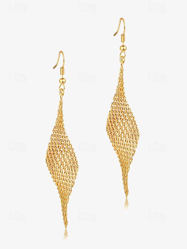  Lange goldene Ohrhänger für Damen – leichte und elegante Tropfenohrringe aus Kupfer für Partys und besondere Anlässe