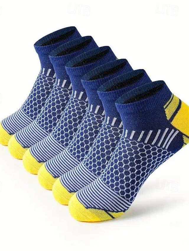  Herr 6 par Multipack Socka Löparstrumpor Vardagliga strumpor Svart Vit Färg Geometrisk Sport & Utomhus Dagligen Semester Grundläggande Medium Vår Höst Mode Ledigt
