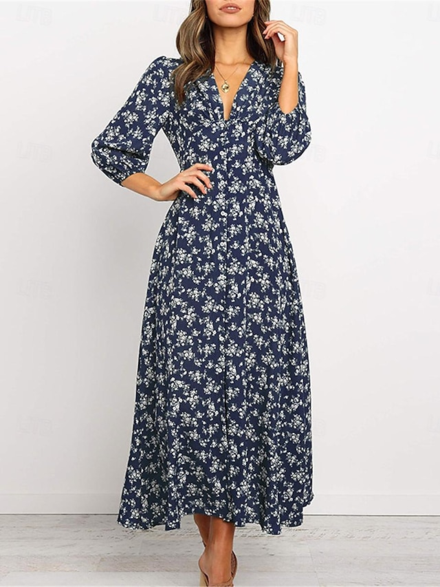 Fashion elegant dress chiffon stitching midriff outfit large swing banquet formal long dress main image 1