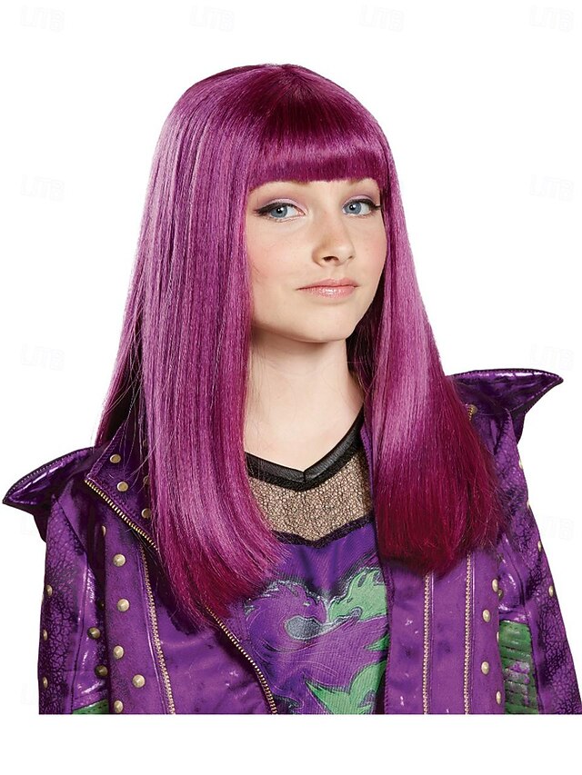  jentes etterkommere 2 mal isle look parykk halloween cosplay festparykker