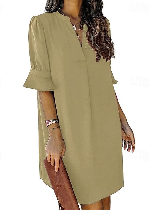 Women's Work Dress A Line Dress Tunic Dress Fashion Office Workfashion ...