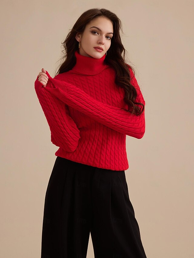 Cable Knit Turtleneck Sweater main image 0