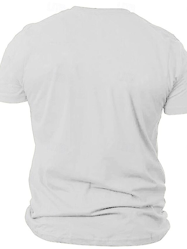 Men's Wolf Graphic T-Shirt - 3D Print Short Sleeve Casual Tee, Novelty Animal Design Streetwear Top - View #5