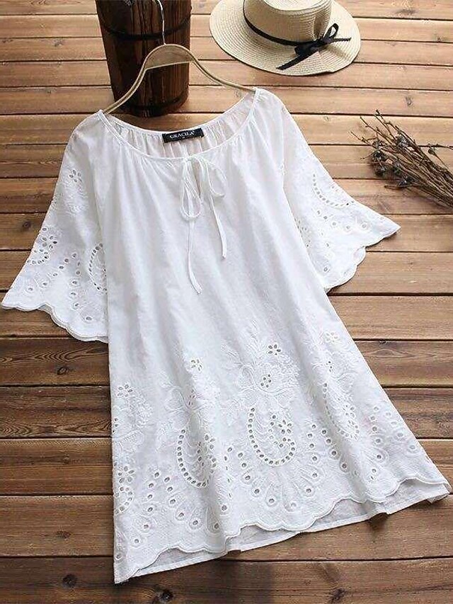 Chemisier Noir Femme Rue 21 – Taille S – Manches Courtes – Coton Mélangé