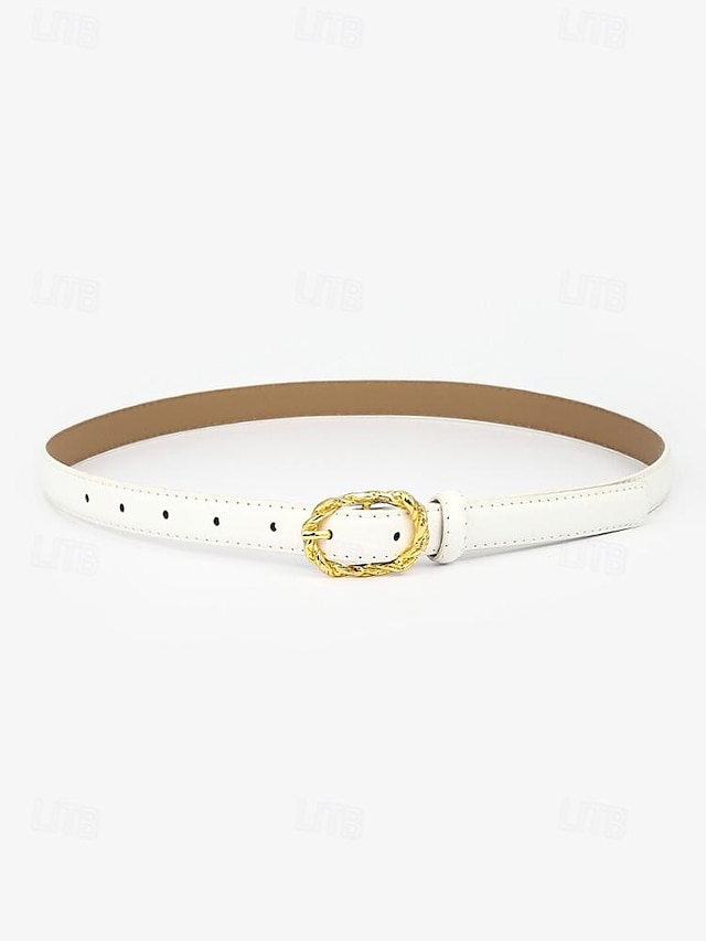  slanke damesriem van pu-leer met gouden gesp - voor jurken en casual outfits