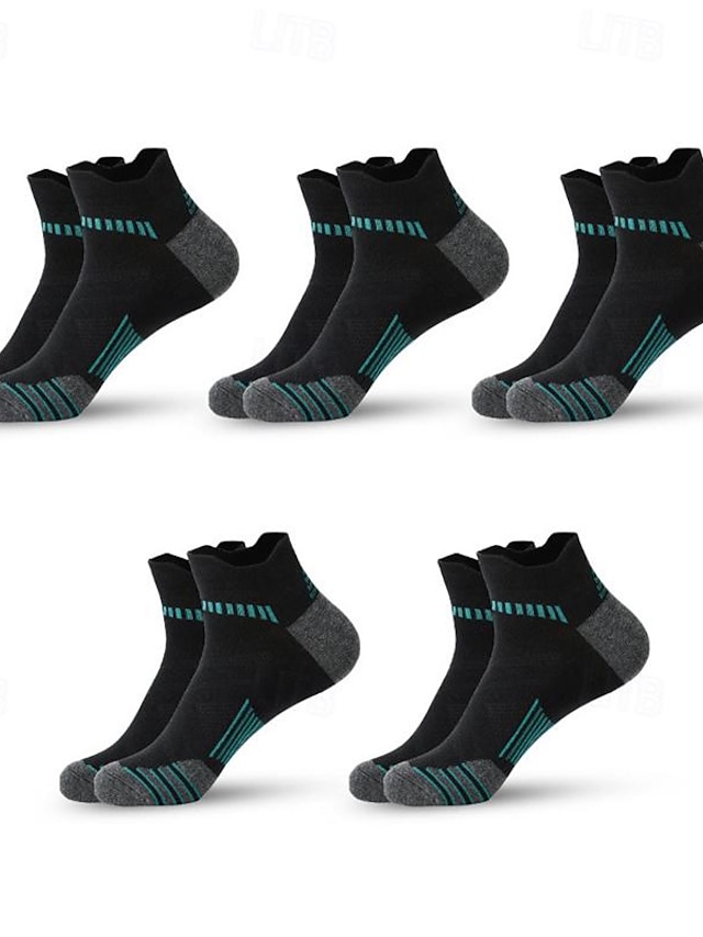  Homme 5 paires Paquets multiples Chaussettes Chaussettes de Course Chaussettes décontractées Noir Blanche Couleur Bloc de couleur Sport & Loisir du quotidien Vacances Basique Fin Eté Printemps Mode