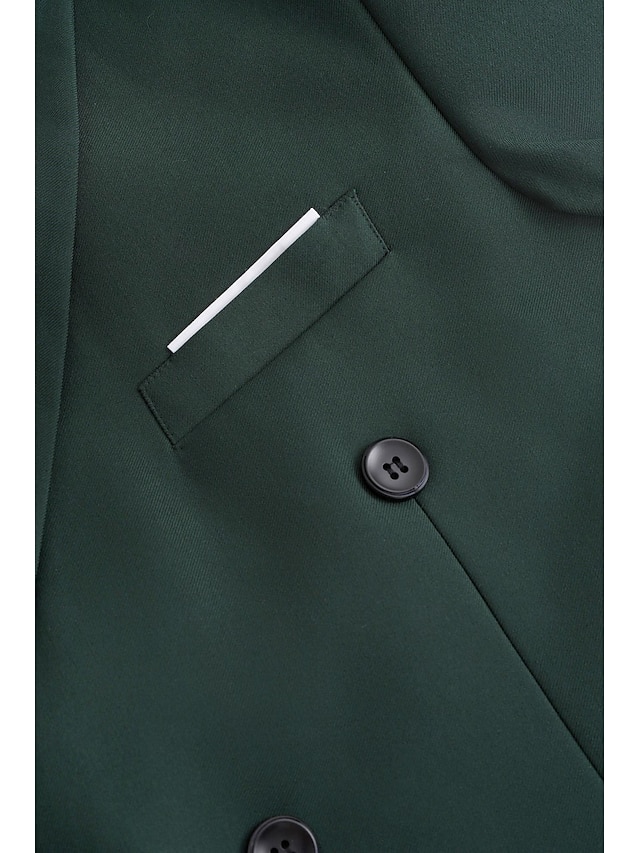 2 Pieces Slim Fit Wedding Suit Peacock Double Breasted Solid Color Men's Suits main image 0