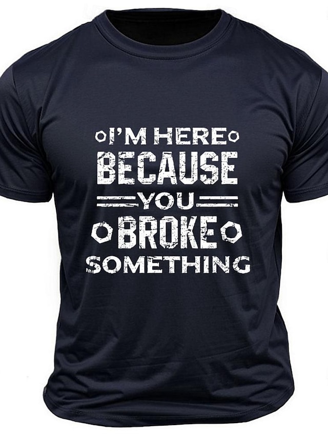  Homme Drôle impression de lettre T-shirt 100% Coton Manche Courte Graphique Chemise Noir Vert Véronèse Bleu de minuit T-shirt confortable Rue Sport en Plein Air Vêtements de créateurs de mode