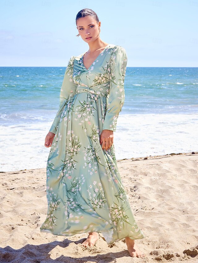 Sleeveless Maxi Satin Column Regular Wedding Guest Dress msp77327