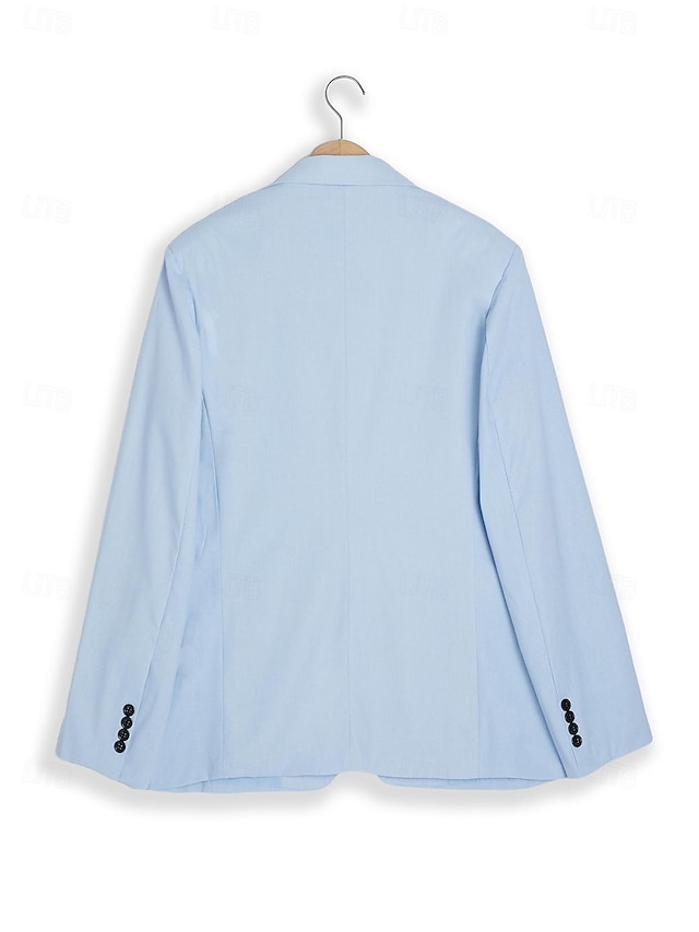  Voor heren Sportjas Linnen blazer Modieus Casual Effen Linnen blazer Leger groen Zwart blauw Getailleerd Single Breasted een knoops