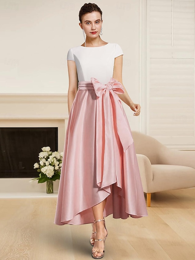 TS ALine Mother of the Bride Dress Wedding Guest Elegant High Low