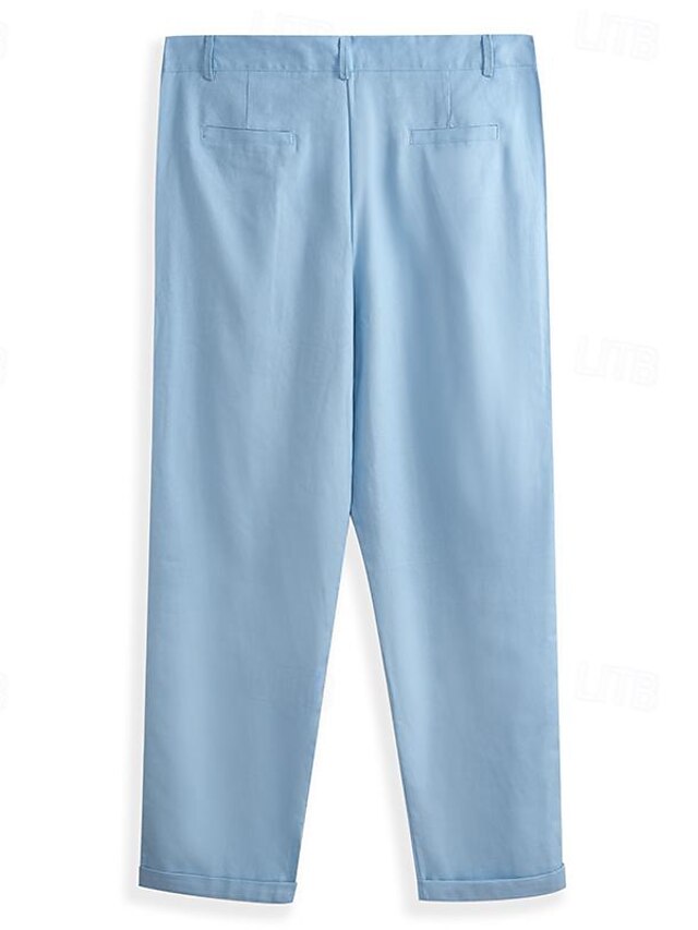Lucavio Summer Straight Linen Pants