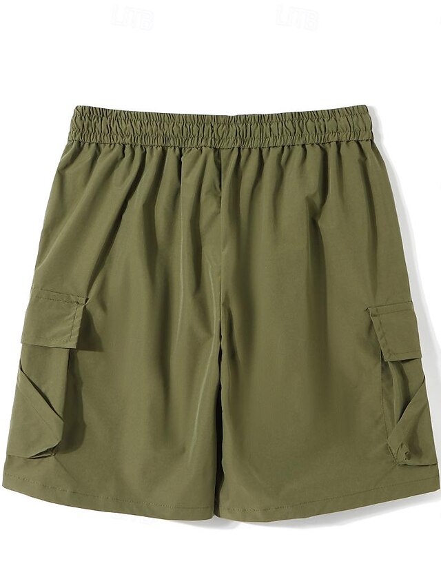  Per uomo Pantaloncini casual Pantaloncini larghi Casual / quotidiano Fine settimana All'aperto Materiali leggeri Lunghezza del ginocchio Abbigliamento sportivo Nero Cachi Anelastico