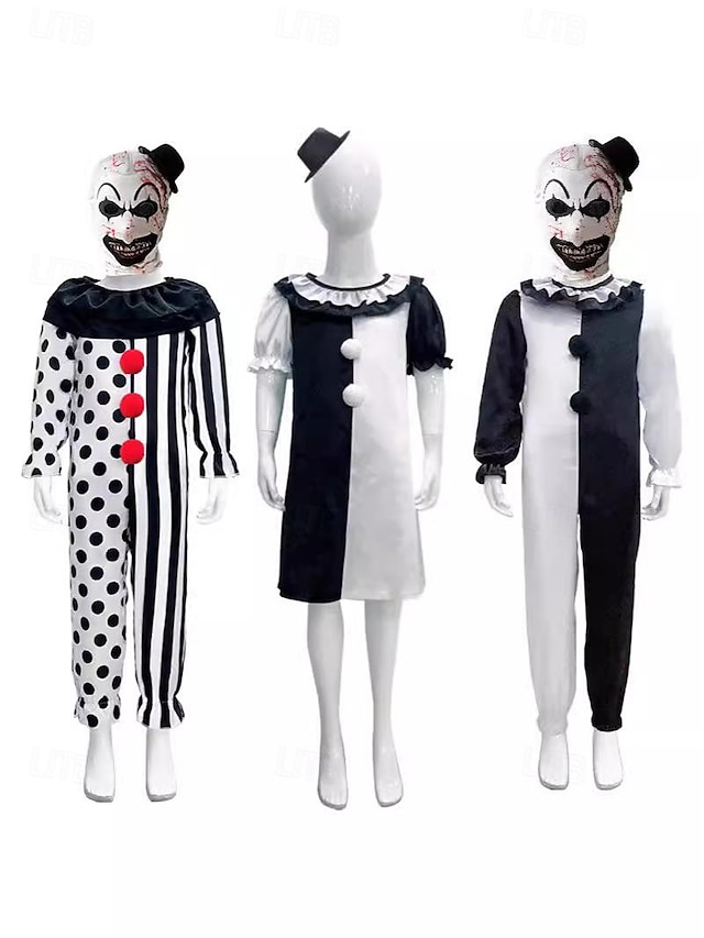  Art the Klaun předvečer Všech svatých Cosplay kostým Maškarní Hrozivější cosplay předvečer Všech svatých Dětské Chlapecké Dívčí předvečer Všech svatých Karneval Plesová maškaráda předvečer Všech