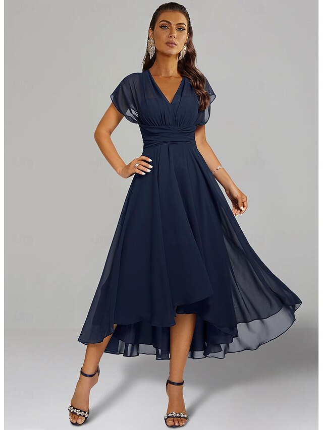 A-Line Blue Wedding Guest Dresses Convertible Infinity Mother Dress ...